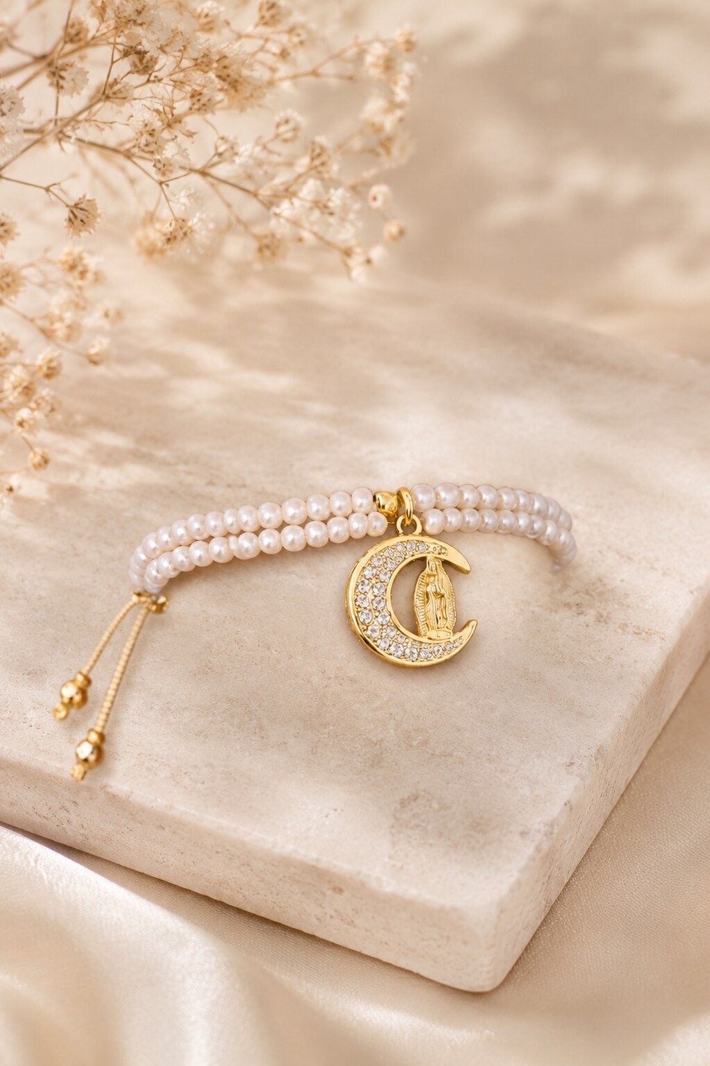 Pulsera Perlas · Virgen María